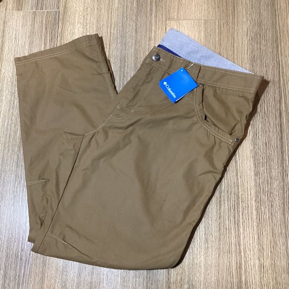 Columbia Chatfield Range Mens 44x32 Beige 5 Pocket‎ Pants Outdoor Hiking-NWT